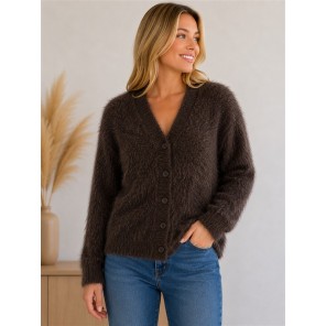 Red Button Vest Fuzzy SRB5115 Espresso Red Button Vest Fuzzy SRB5115 Espresso